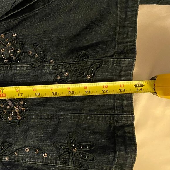 Flashback Womens Denim Blingy Shacket Size M - Picture 8 of 10